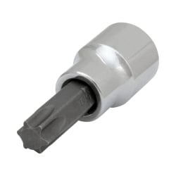 T50 Torx Bit Socket - Chrome - 0.37 in. Drive - Durable Alloy Steel