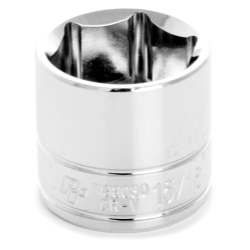 6 Point Shallow Chrome Socket, 0.37 in.