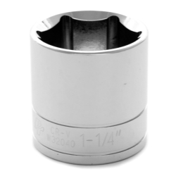 6 Point Shallow Chrome Socket, 0.5 in.