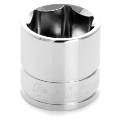 0.37 in. Drive 6 Point Shallow Chrome Socket, 22 mm