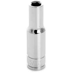 6 Point Deep Chrome Socket, 0.37 in.