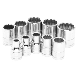 W38500 10 Piece 0.37 in. Drive 12 Point SAE Socket Set