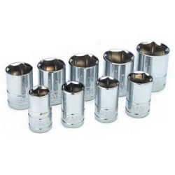 W32202 0.5 in. Drive 6 Point Shallow Chrome Socket Set, 12 to 22 mm - 9 Piece