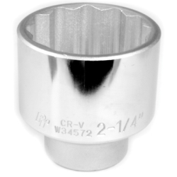 W34572 12 Point Shallow Chrome Socket, 0.75 in.