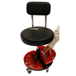 Picture of ShopSol 1010277 Mechanics Stool with Backrest & Removable Tray