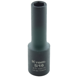 K Tool International  0.37 in. Drive Deep 6 Point Impact Socket - 312 in.