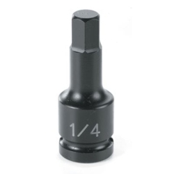 1/4" Drive, 10mm Size, Metric Socket, 6 Points, 10mm,1/4"D,Impact,Hex Male,Blk