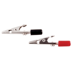 215F 2 in. 10A Alligator Clips with PVC Handles R & B - 5 Sets