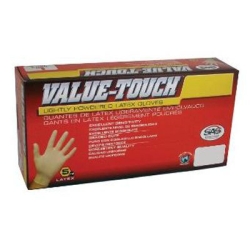SAS Safety 6593 Value-Touch Powdered Latex Disposable Gloves, Large
