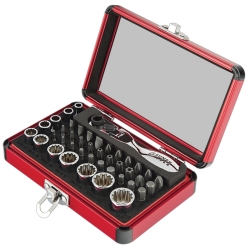 44 Piece Mini 0.25 in. Drive Dual Flex Head Ratchet with Socket