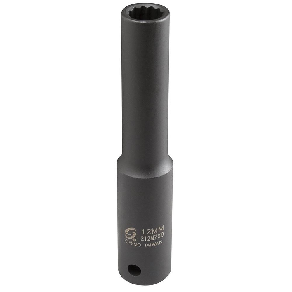 Picture of Sunex 212MZXD 0.5 in. Drive 12 mm 12 Point Extra Deep Impact Socket
