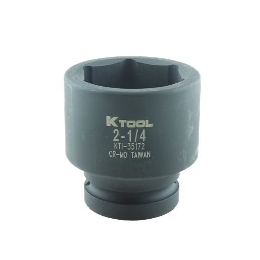 1" Drive, 2-1/4" Size, SAE Socket, 6 Points, Socket 1" Drive Impact Short 2-1/4