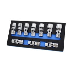 Astro Pneumatic 10-Piece 3/8 Inch Drive Flex Socket Set 6 Point Metric Chrome (74310)