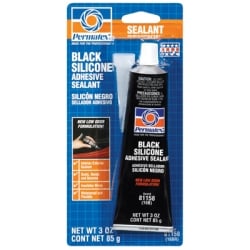 No 16 Black Silicone Adhesive Sealant, 3 oz Tube Carded