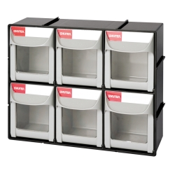Shopsol Flip Out Part Storage Bins - 6 Compartment (Fo-306) (1010018)