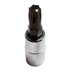 T6 Torx Bit - Satin Chrome 0.25 Square Drive Bit Holder