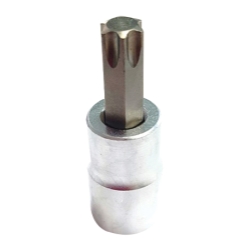 T45 Torx Bit - Satin Chrome 0.37 Square Drive Bit Holder