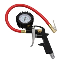 Digital Tire Inflator Gauge - Black - Compact - Pistol Grip Design