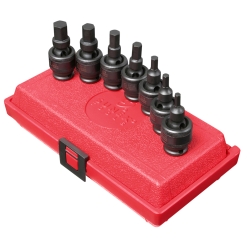 Sunex SUN3658 0.37 in. Drive SAE Universal Hex Impact Socket Set - 7 Piece