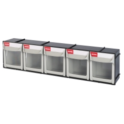 Shopsol Flip Out Part Storage Bins - 5 Compartment (Fo-605) (1010019)