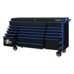 Picture of Extreme Tools EXTDX722117RCBKBL TPL Bank Roller Cabinet - Black&#44; Blue Drawer