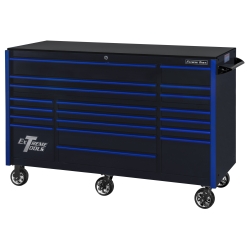 Picture of Extreme Tools EXTRX723019RCBKBL-250 TPL Bank Roller Cabinet - Black&#44; Blue Drawer