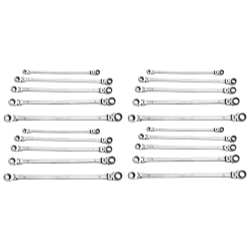 5 Piece Metric Double Box Universal Spline Reversible Ratcheting Wrench Set - Set of 4