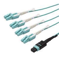 MPO8LCPL5M 5 m MTP to LC 50 125 OM3 Breakout Cable with Push Pull Tab