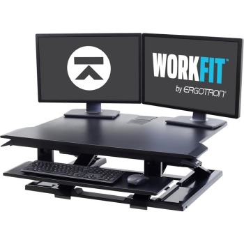 Picture of Ergotron 33-467-921 20 x 30 in. 40 lbs Load Capacity WorkFitTX Standing Desk Converter - Black