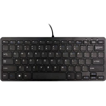 Picture of Ergoguys RGOECQYBL Cable Connectivity USB Interface Qwerty Keys Layout Compact Ergonomic Wired Keyboard - Black