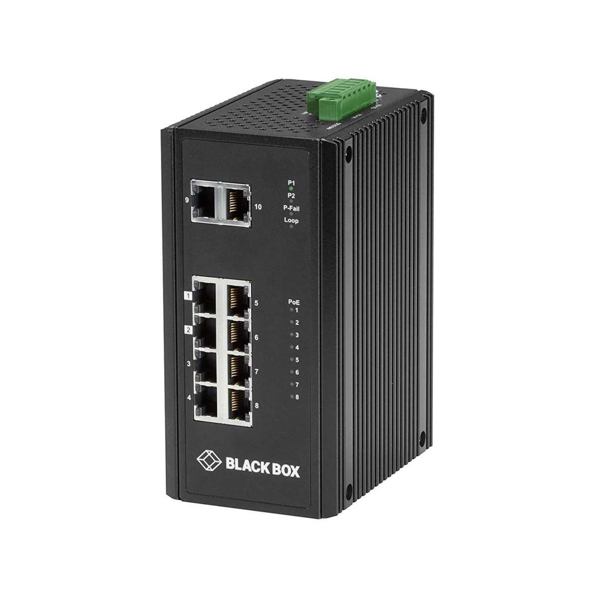 Picture of Black Box LPH3100A 10-Port Unmanaged Gigabit Ethernet PoE Switch Extreme Temp