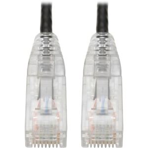 CAT6 UTP RJ45 Molded Slim Gigabit Patch Cable, Black