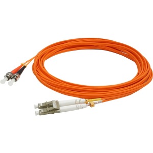 Picture of Addon ADD-ST-LC-2M6MMF-TAA 2 m LC Male to ST Male Orange OM1 Duplex Fiber TAA Compliant OFNR Riser-Rated Patch Cable
