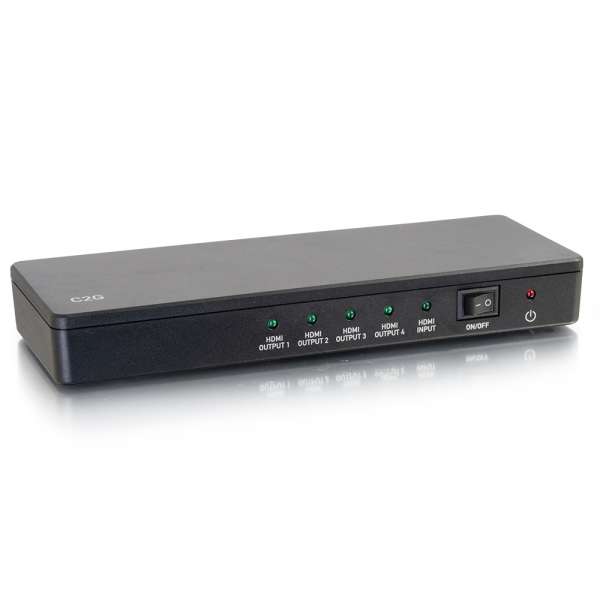 TAA Split Single HDMI Audio & Video Signal Device to Four HD Displays, Black