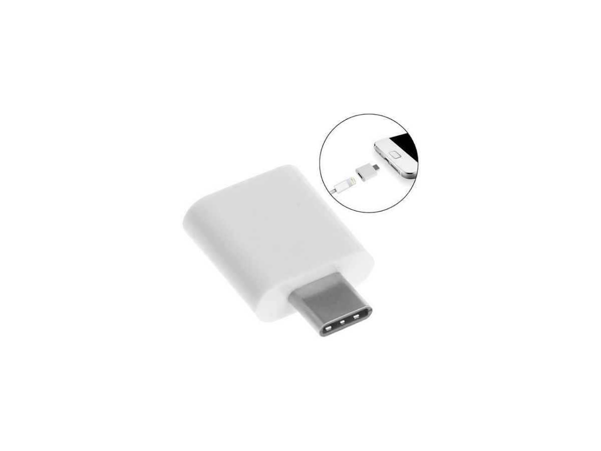 Picture of 4xem 4XUSBCM8PINFW USB C Male to 8 Pin Female Adapter&#44; White