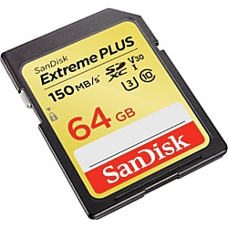 64 GB SanDisk Extreme Plus SDXC UHS-I Card -  WDT, WD306073