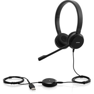 4XD0S92991 Pro Wired Stereo VOIP Headset - Stereo - USB, Mini Phone - Wired - 32 Ohm - 150 Hz - 7 kHz - Black -  LENOVO