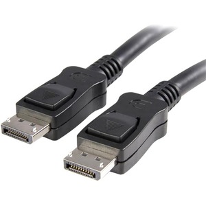 0.5 m Short DisplayPort 1.2 Cable with Latches M-M - DisplayPort 4k - Black