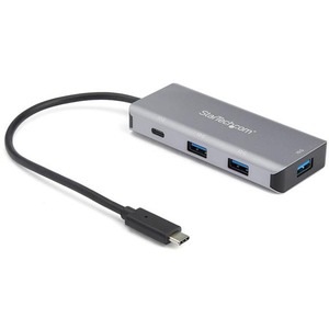4 -Port USB-C Hub 10 Gbps with 9.8 in. Attached Host Cable - 3x USB-A & 1x USB-C