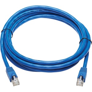Picture of Tripp Lite N261P-010-BL Cat6a Patch Cable F-UTP Snagless with PoE 10G CMR-LP Blue Male to Male- 10 ft.