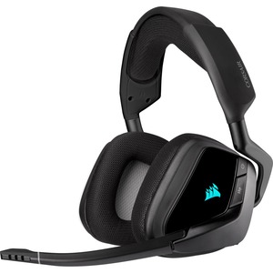 Picture of Corsair CA-9011201-NA VOID RGB Elite Wireless Premium Gaming Headset with 7.1 Surround Sound - Carbon Stereo Wireless - 40 ft. 32 Ohm