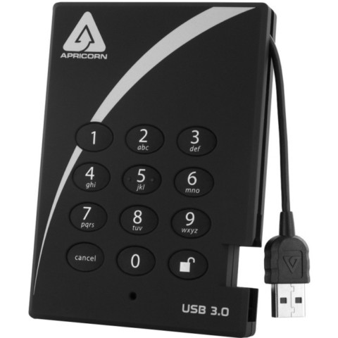 Picture of Apricorn A25-3PL256-500 500 GB AES-xts Padlock Secure USB 3.0
