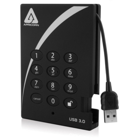 Picture of Apricorn A25-3PL256-2000 2 TB AES-xts Padlock Secure USB 3.0