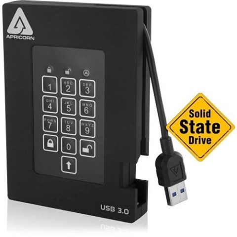 Picture of Apricorn A25-3PL256-S4000F 4 TB Aegis Padlock Fips Validated SSD USB 3.0 Hardware Encrypted