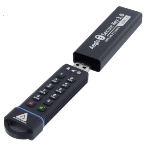 Picture of Apricorn ASK3-60GB 60 GB AES-XTS 256-Bit Hardware Encrypted Secure USB 3.0 Memory Key