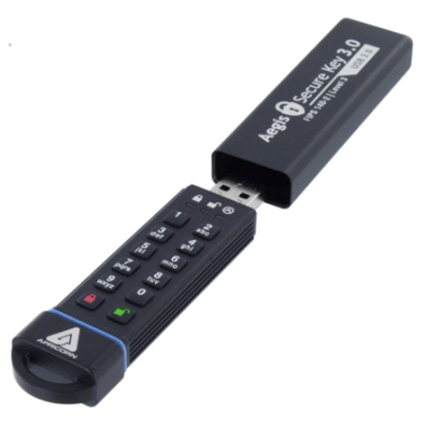 Picture of Apricorn ASK3-30GB 30 GB AES-XTS 256-Bit Hardware Encrypted Secure USB 3.0 Memory Key