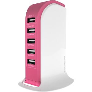 Solid Pro - Energen  5 Port USB Charging Station - Pink