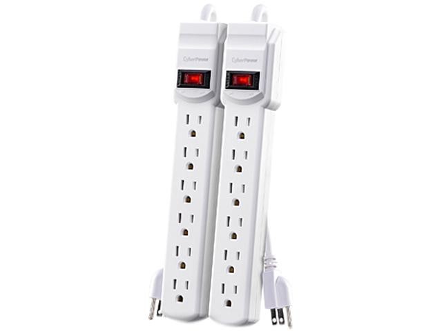 Picture of Cyberpower Systems USA MP1044NN Pack of 2 Power Strip 6 Outlets 2 Cord