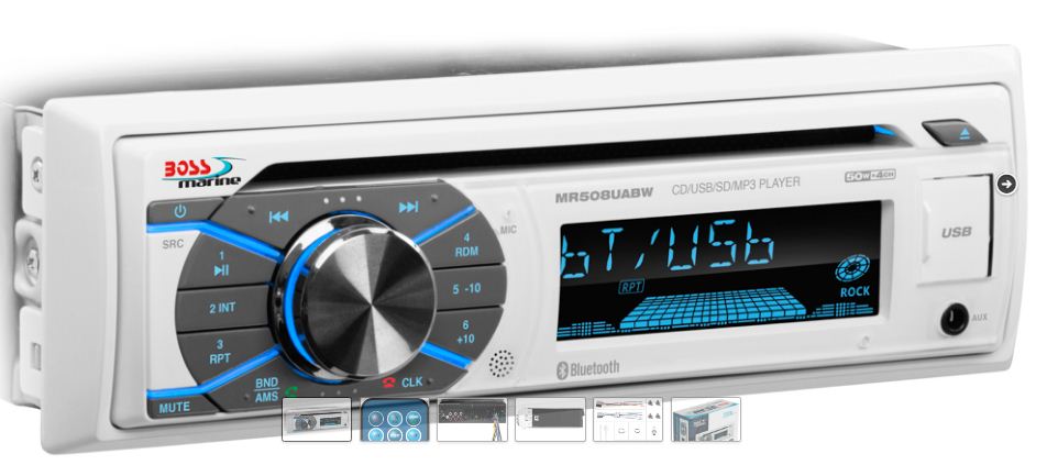 Single-DIN CD & MP3 Player Bluetooth - White