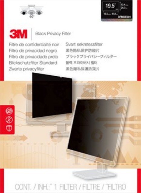 Picture of 3M Optical Systems Division OFMDE001 Customer Privacy Filter for 19.5 in. Dell Display